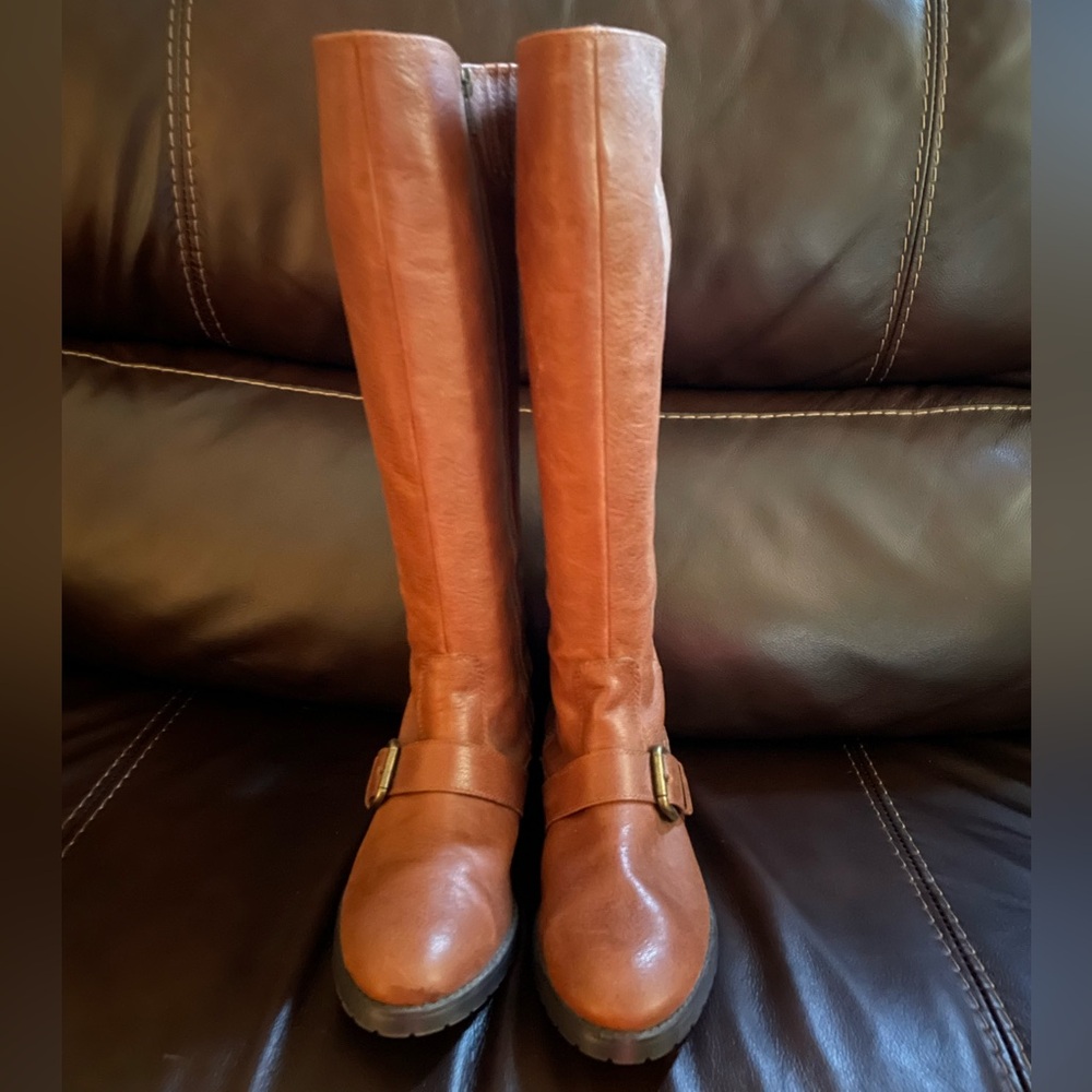Womens: Donald J. Pliner Tall Brown Boots w/ Zipper (Size: 7.5 Medium Width) - Picture 2 of 9
